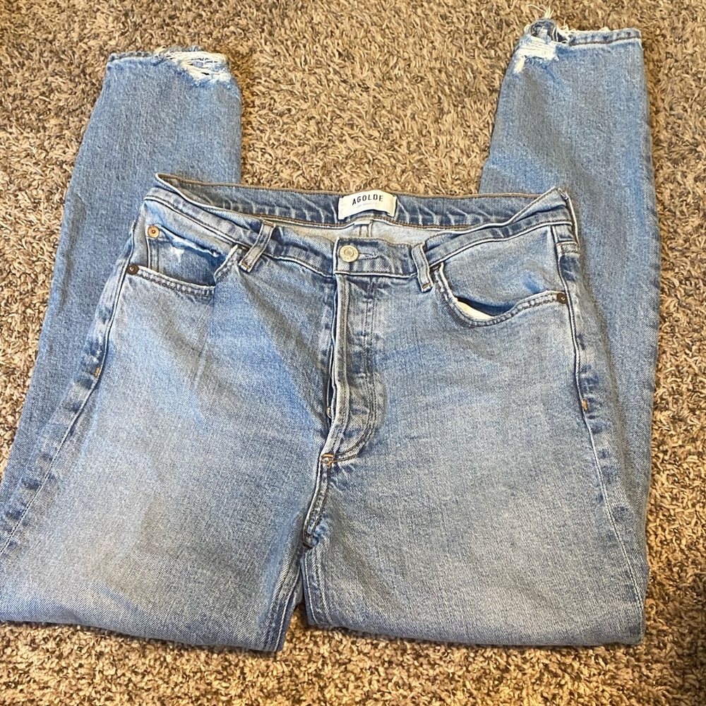 Agolde button fly high rise jeans